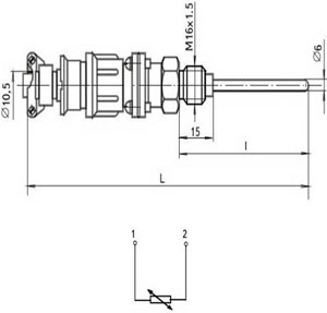 Рис.1. Чертеж термопреобразователя ТСМ-364-01