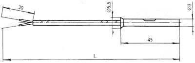 Рис.1. Чертеж термопреобразователя ТХК-3088