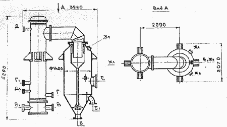 Габаритные размеры аппарата СФ-400.00