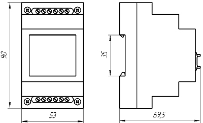 Габаритные размеры для реле времени ВЛ-176
